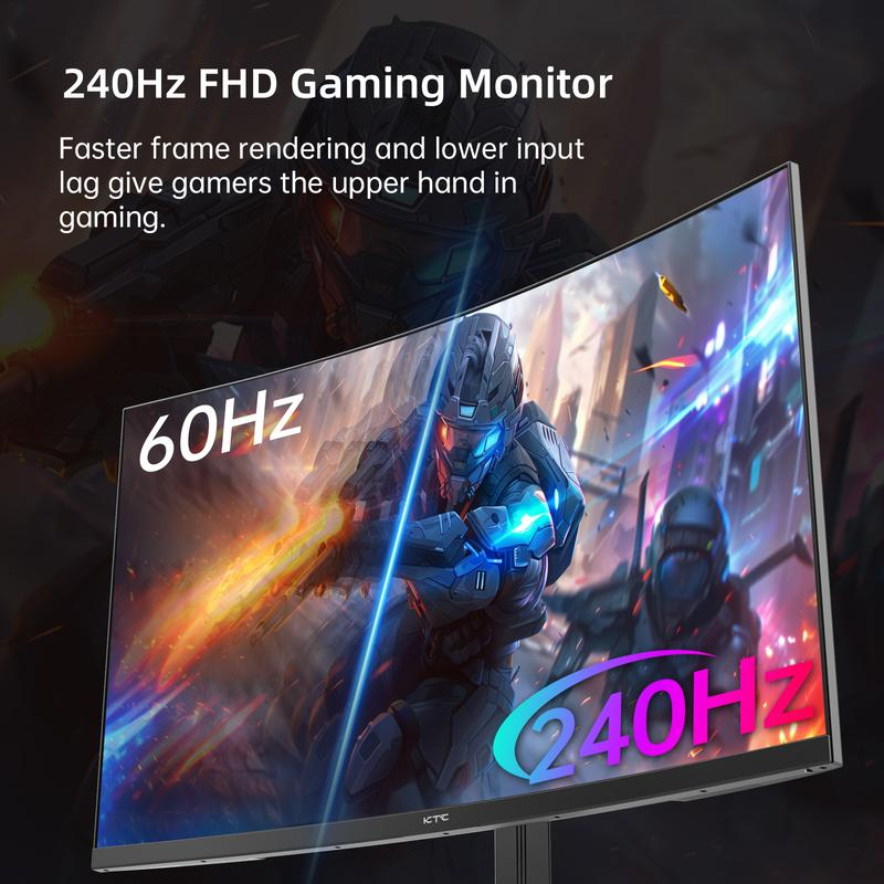 Monitor gaming curvo (1500R) HVA de 32 pulgadas, resolucin 1920x1080p a 240 Hz, cobertura de color sRGB del 125 %, tiempo de respuesta de 1 ms, compatibilidad con FreeSync/G-Sync y HDR10, puertos HDMI/DP/USB, montaje VESA, inclinacin ajustable, color ne