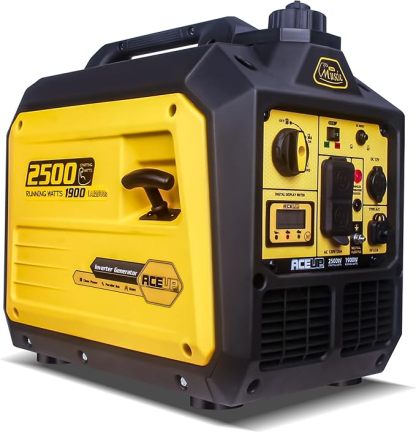 Generador de gasolina de 2500 W con inversor (a prueba de tormentas), generador portátil de 17,7 kg (39 lb), adecuado para vehículos recreativos, admite conexión en paralelo, diseño silencioso, adecuado para uso familiar y campamento, bajo consumo de comb