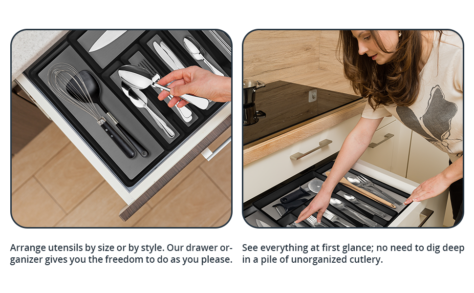 hogar largo púrpura vajilla pequeños organizadores profundos de cajones herramientas suministro personalizado separador moderno 