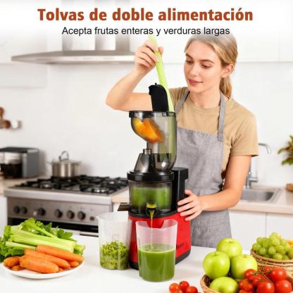 FLOSSY Exprimidor Multifuncional : Un Solo Toque, Fácil de Usar, Limpieza Sencilla, Exprimido Frío Fresco y Higiénico
