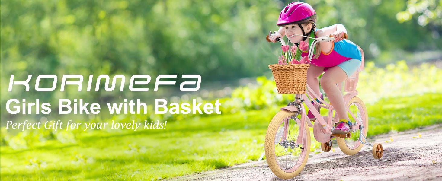 KORIMEFA Bike Toddlers and Kids, 12, 14, 16, 20 Inch Toddler & Kids Bike with Adjustable Seat & Handlebar, Training Wheels, Basket & Bell | Lightweight & Safe Design DealsForYouDays