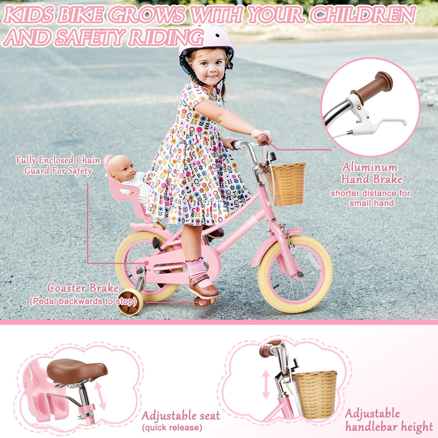KORIMEFA Bike Toddlers and Kids, 12, 14, 16, 20 Inch Toddler & Kids Bike with Adjustable Seat & Handlebar, Training Wheels, Basket & Bell | Lightweight & Safe Design DealsForYouDays
