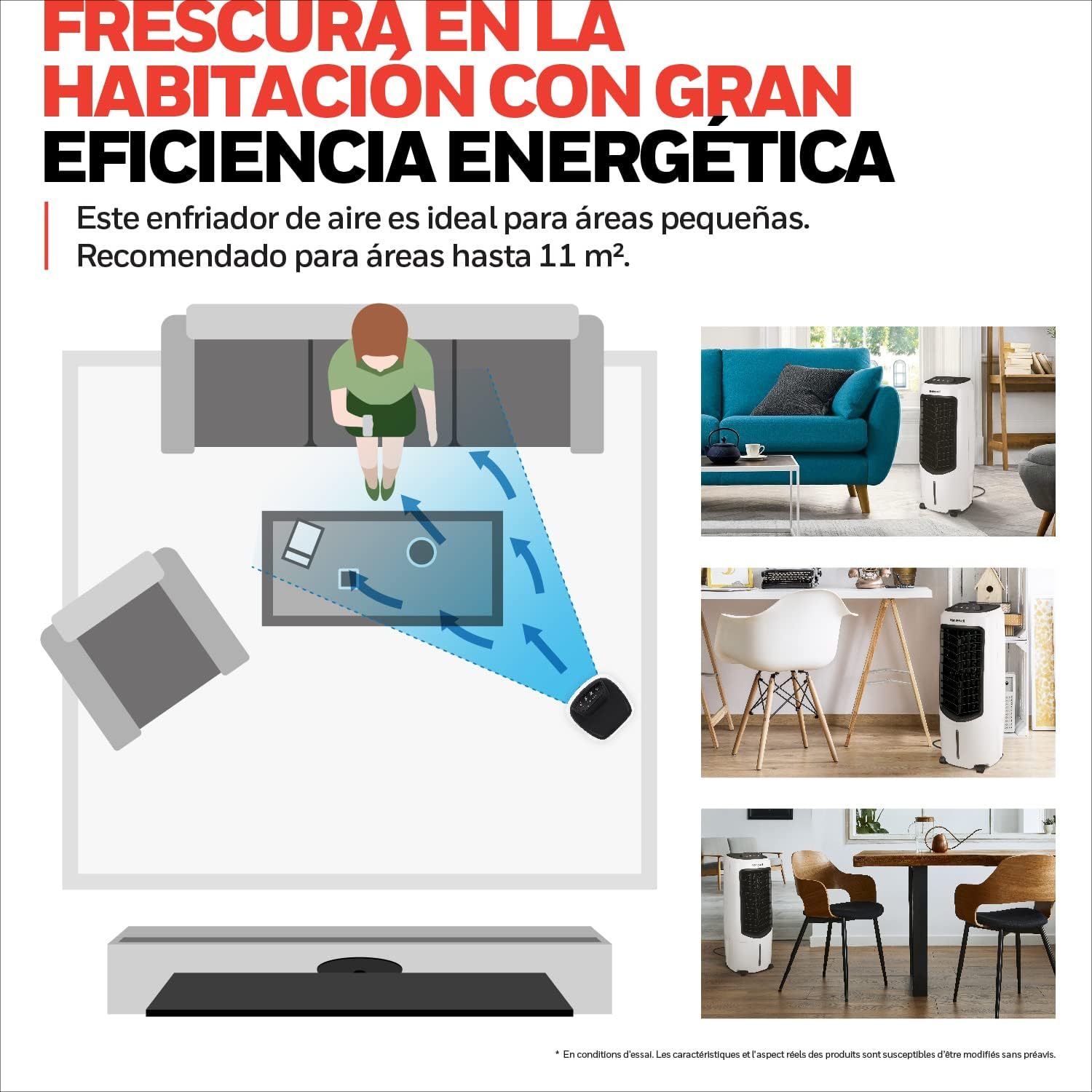 Honeywell Enfriador de Aire Portátil TC10PE con Ionizador y Panel Antibacterial. 10 litros. Enfría hasta 11 m2.