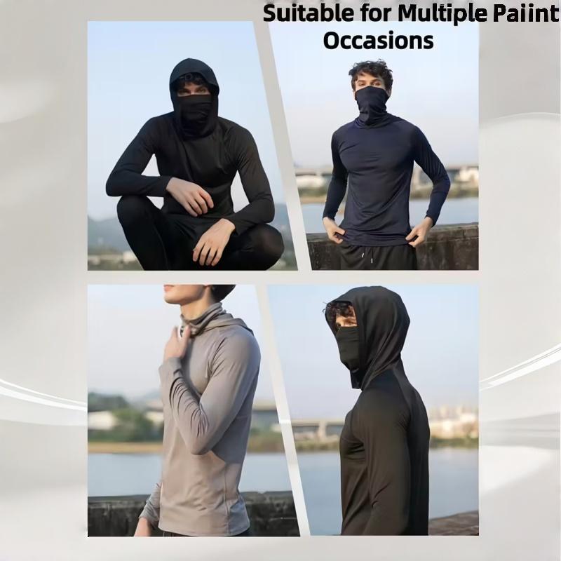 OKP 6-Piece Men's Casual Hoodie Pullovers Blue Black Light Gray Slim Fit Long Sleeve Lightweight UPF Sun Protection Soft Breathable Timeless Classic Versatile Machine Washable Comfort Multi-Occasion Wear Menswear Set  Stylish Tops
