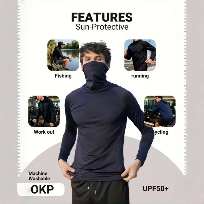 OKP 6-Piece Men's Casual Hoodie Pullovers Blue Black Light Gray Slim Fit Long Sleeve Lightweight UPF Sun Protection Soft Breathable Timeless Classic Versatile Machine Washable Comfort Multi-Occasion Wear Menswear Set  Stylish Tops