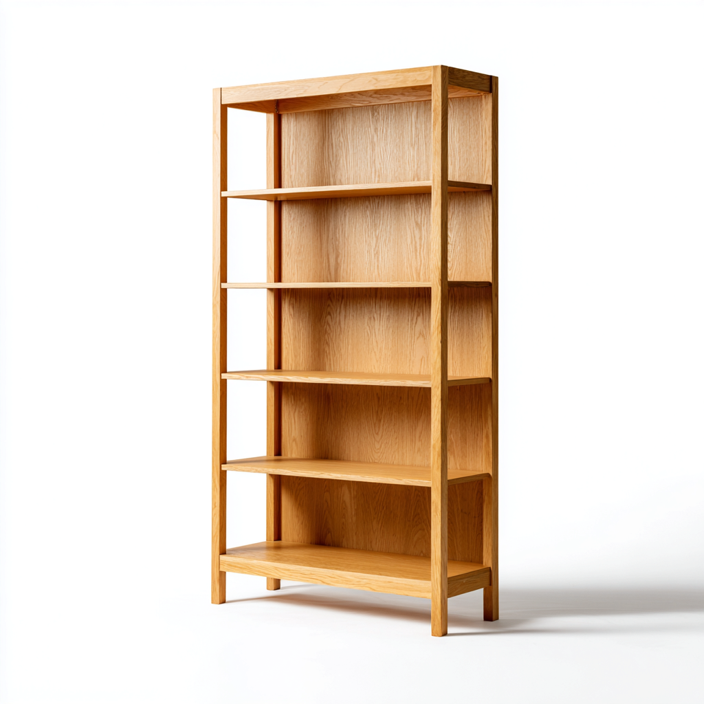 Bibliothèque 80x30x180 cm - bois clair - style moderne-Bambooupio