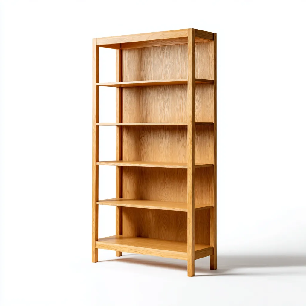 Bibliothèque 80x30x180 cm - bois clair - style moderne-Bambooupio