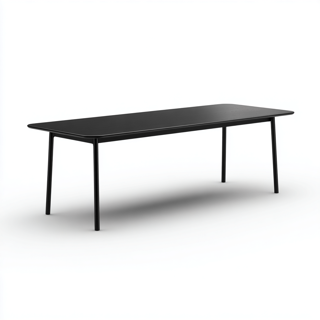 Table de jardin Métal 180x80x75 cm Noir Style minimaliste-Bambooupio