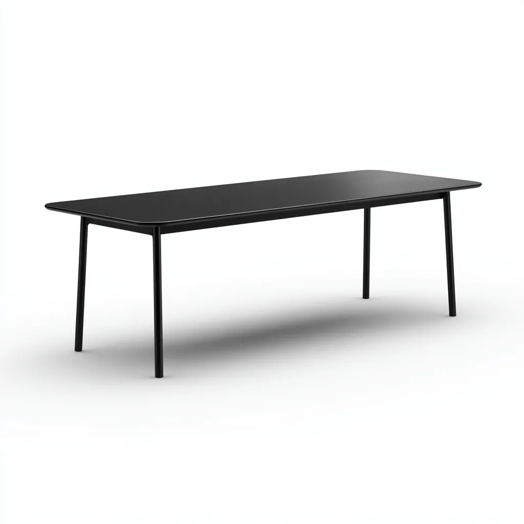 Table de jardin Métal 180x80x75 cm Noir Style minimaliste-Bambooupio