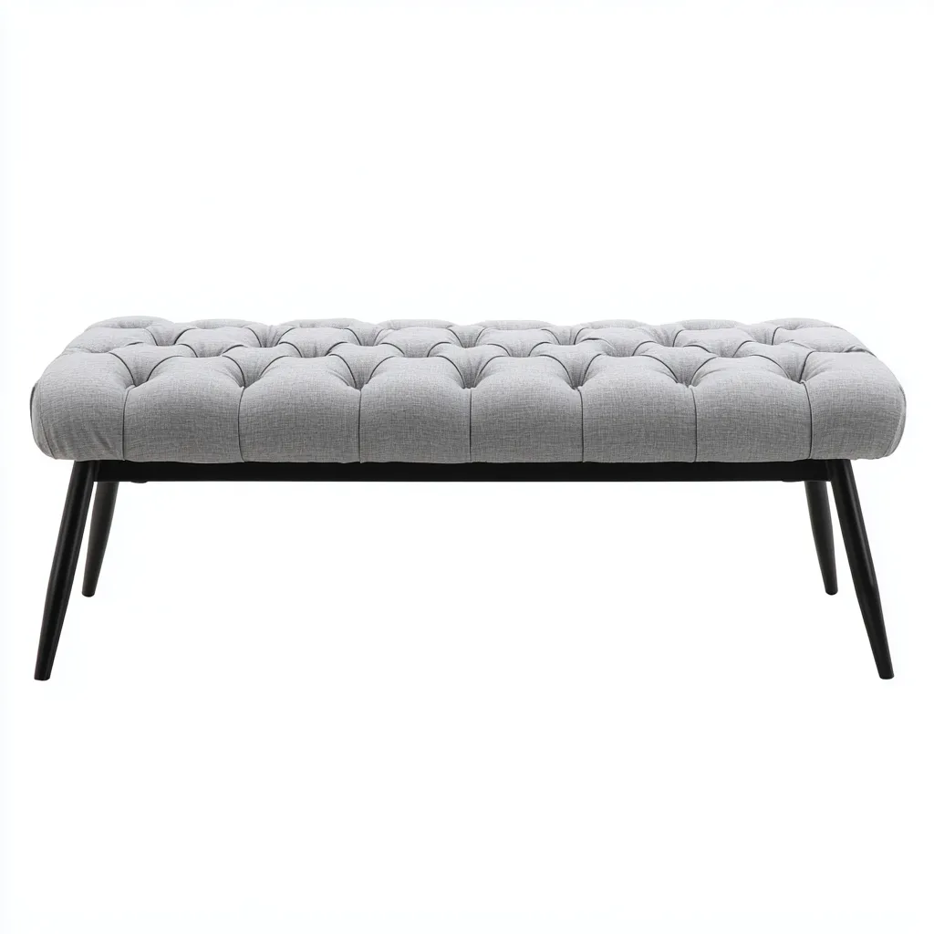 Banc de lit rembourré 110x40x45 cm - gris-noir - design contemporain-Bambooupio