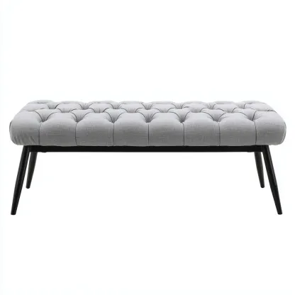Banc de lit rembourré 110x40x45 cm - gris-noir - design contemporain-Bambooupio