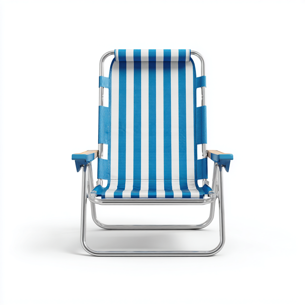 Fauteuil de jardin en métal et tissu 60x55x85 cm bleu pour extérieur - style classique-Bambooupio