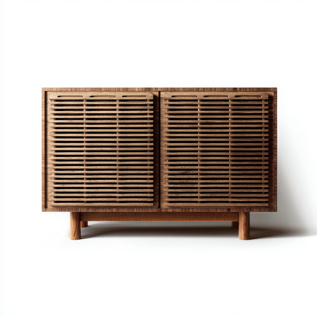 Buffet bois 100x40x75 cm bois - style moderne - pour salon-Bambooupio