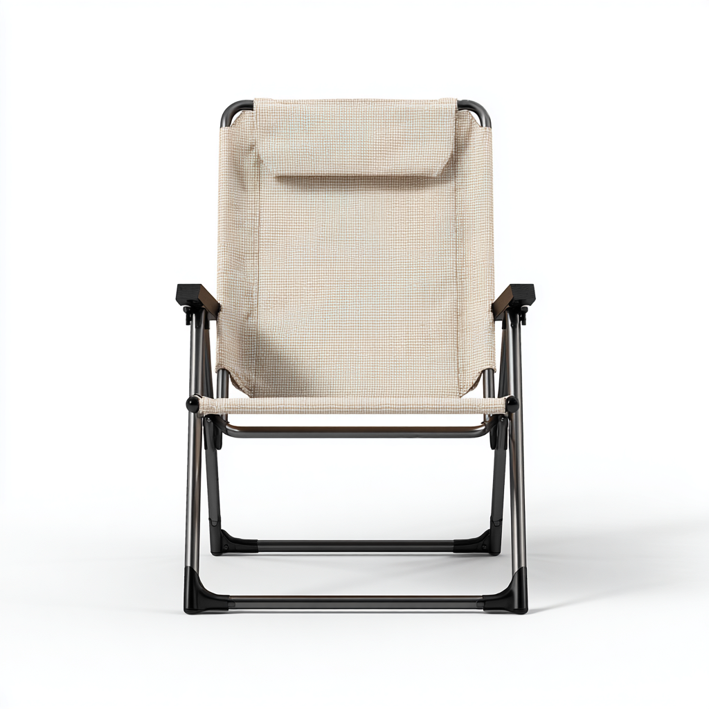 Fauteuil de jardin métal-tissu 60x70x85 cm - noir-beige - pour jardin - design moderne-Bambooupio