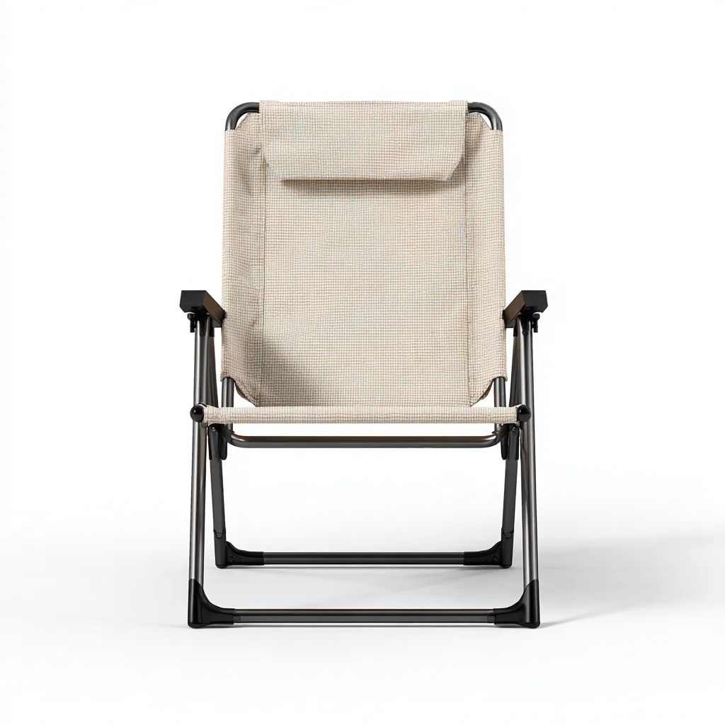 Fauteuil de jardin métal-tissu 60x70x85 cm - noir-beige - pour jardin - design moderne-Bambooupio