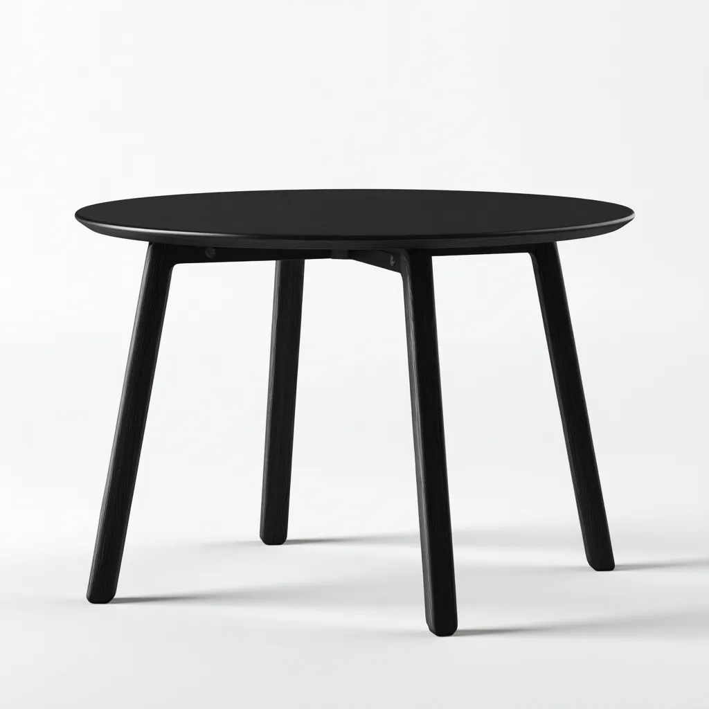 Table de jardin Bois 80x80x75 cm Noir Style moderne-Bambooupio
