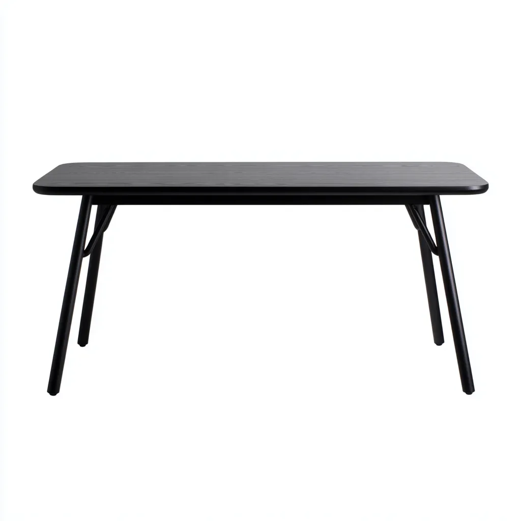 Table de jardin en métal 140x70x75 cm - noir - style moderne-Bambooupio
