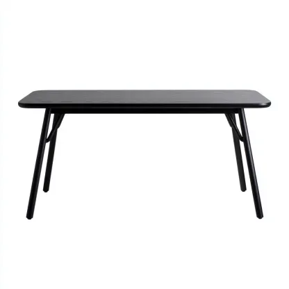 Table de jardin en métal 140x70x75 cm - noir - style moderne-Bambooupio