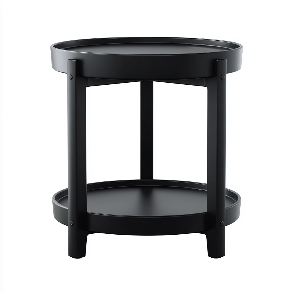 Table de jardin en métal 50x50x55 cm - noir - style moderne-Bambooupio