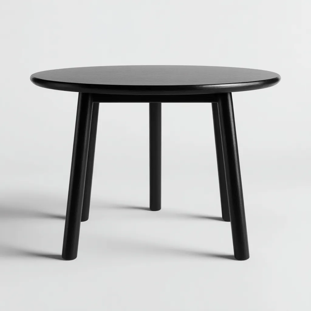 Table de jardin 50x50x48 cm noir - table extérieure ronde-Bambooupio