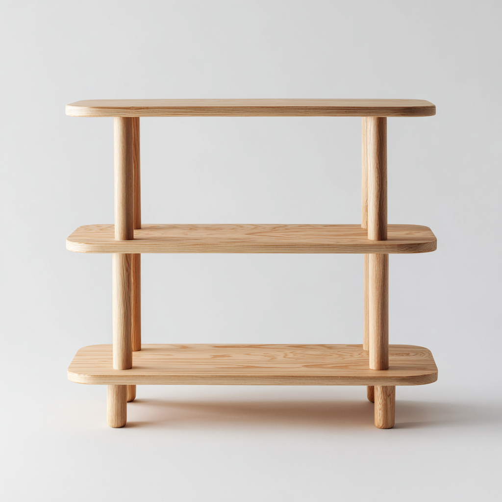 Bibliothèque bois naturel 75x28x80 cm beige - rangement ouvert décoratif-Bambooupio