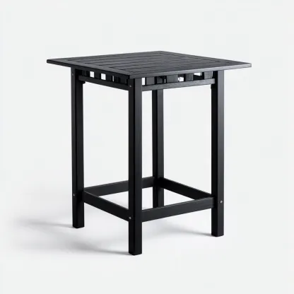 Table de jardin Bois 60x60x105 cm Noir Style contemporain-Bambooupio