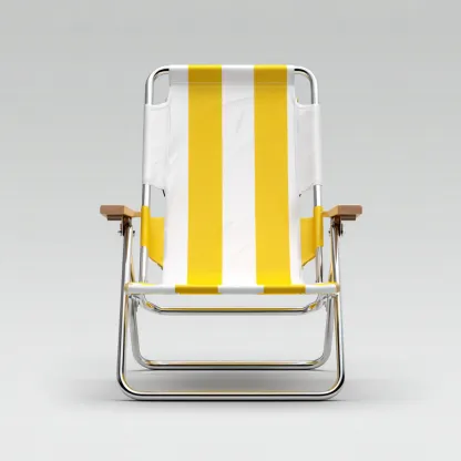 Fauteuil de jardin 58x67x82 cm métal jaune-blanc - chaise relax extérieure-Bambooupio