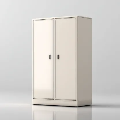 Armoire de bureau métal 90x45x180 cm - beige - pour bureau - design fonctionnel-Bambooupio