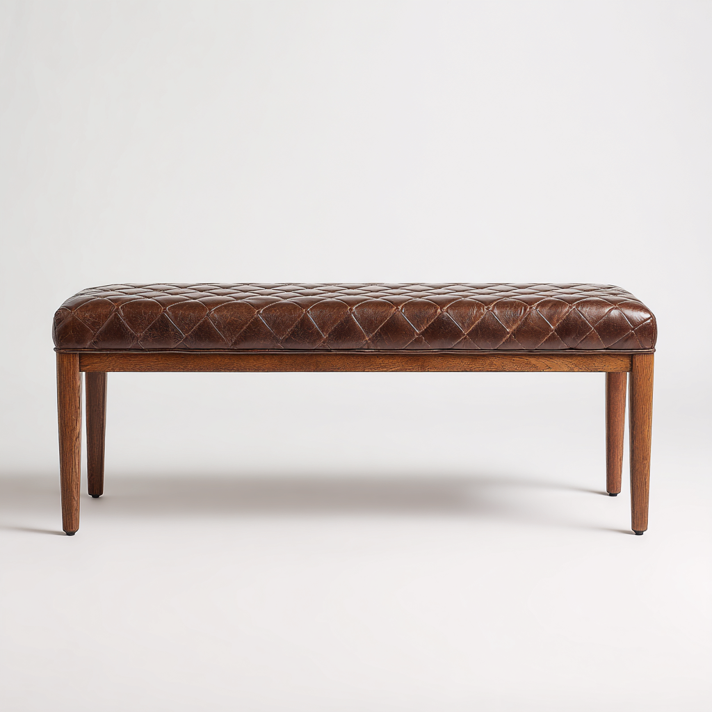 Banc de lit rembourré 115x40x45 cm - marron - design classique-Bambooupio