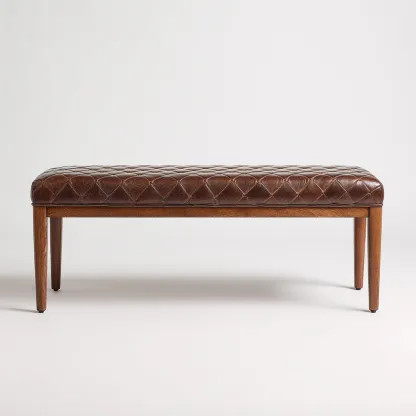 Banc de lit rembourré 115x40x45 cm - marron - design classique-Bambooupio