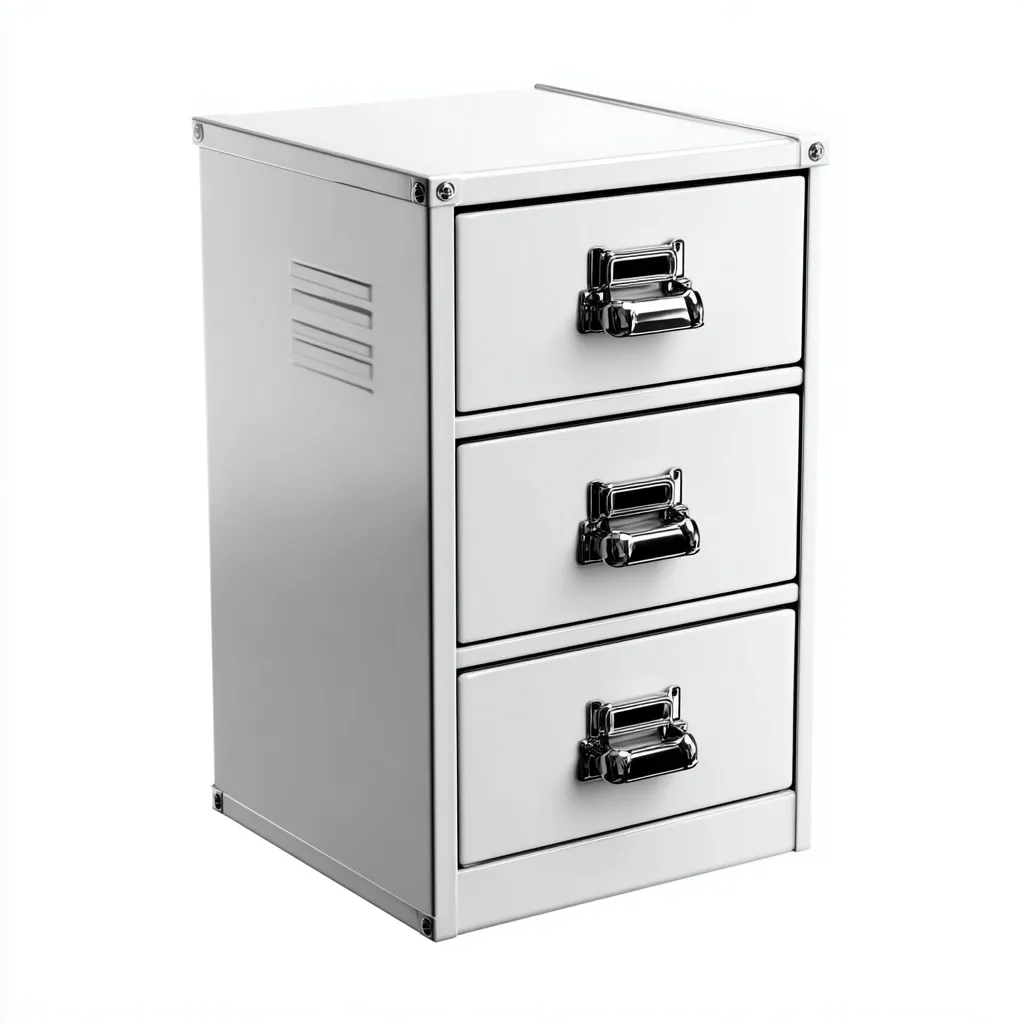Armoire de bureau en métal 35x40x60 cm blanc pour espace de travail - design moderne-Bambooupio