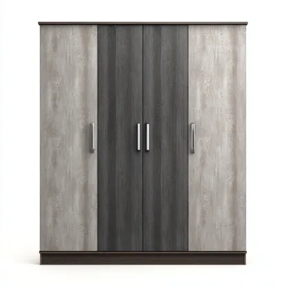 Armoire bois 120x50x180 cm - gris-gris foncé - pour chambre - design moderne-Bambooupio