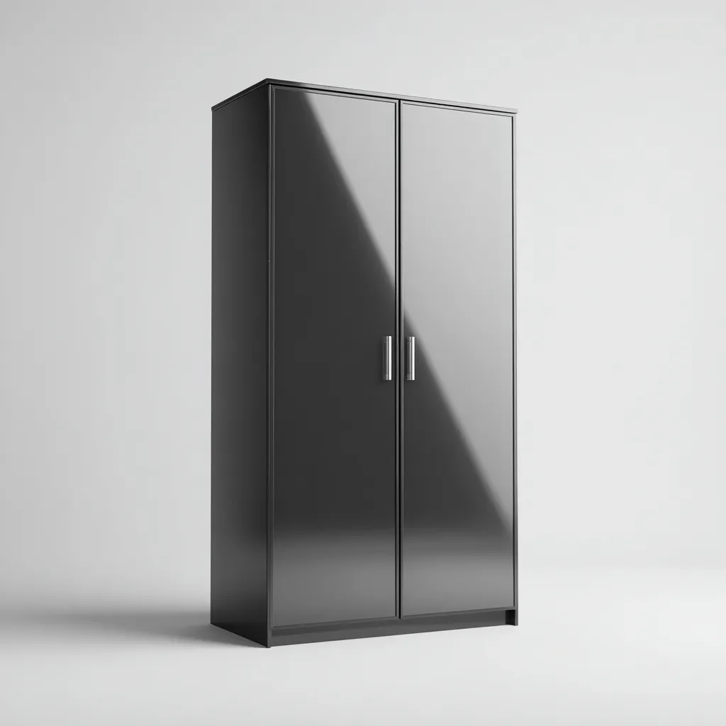 Armoire Bois 120x50x190 cm Noir Design moderne-Bambooupio