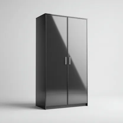 Armoire Bois 120x50x190 cm Noir Design moderne-Bambooupio