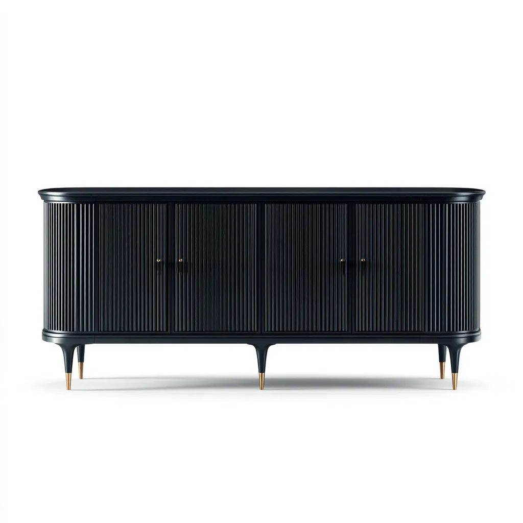 Buffet Bois 180x45x75 cm - Noir - Design moderne-Bambooupio