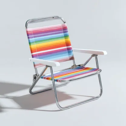 Fauteuil de jardin 57x65x80 cm métal multicolore-blanc - chaise relax extérieure-Bambooupio
