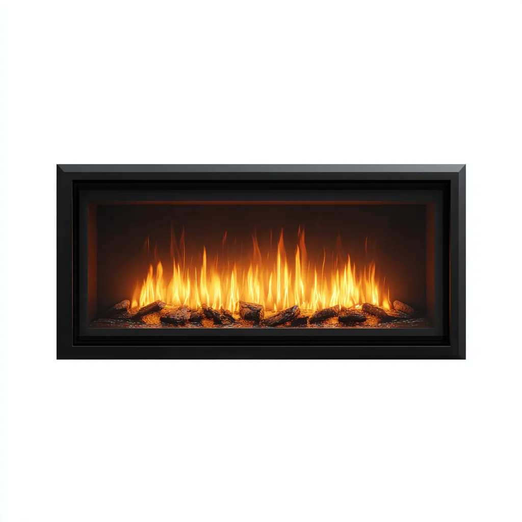 Cheminée électrique métal verre 95x15x45 cm noir adaptée au salon design moderne-Bambooupio