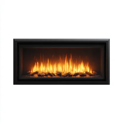 Cheminée électrique métal verre 95x15x45 cm noir adaptée au salon design moderne-Bambooupio