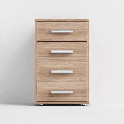 Armoire de bureau 45x40x85 cm - couleur chêne clair - 4 tiroirs - style moderne-Bambooupio