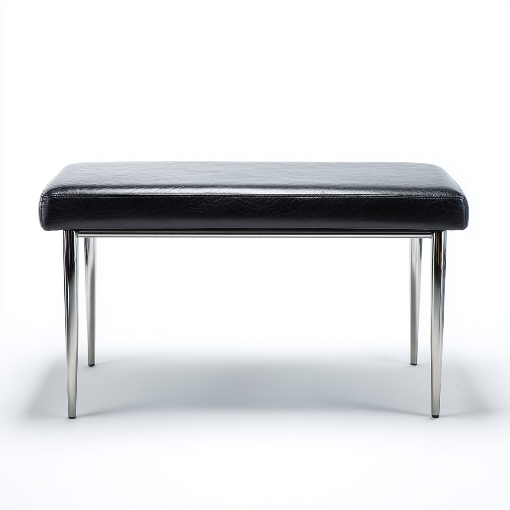 Banc de lit rembourré 90x40x45 cm - noir-argent - design moderne pour chambre-Bambooupio