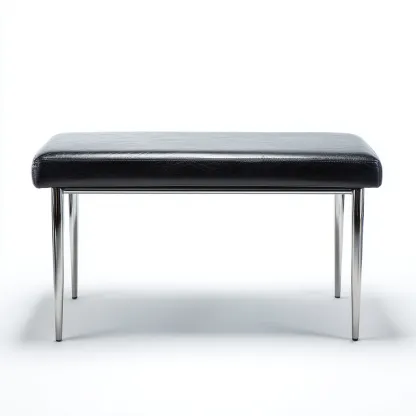 Banc de lit rembourré 90x40x45 cm - noir-argent - design moderne pour chambre-Bambooupio