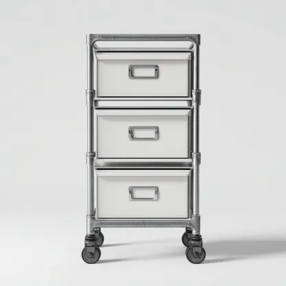Armoire de bureau métal 40x35x75 cm - blanc-gris - pour bureau - design industriel-Bambooupio