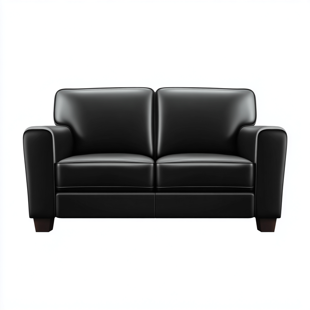 Canapé 2 places cuir véritable 165x90x85 cm noir - assise confortable - design moderne-Bambooupio