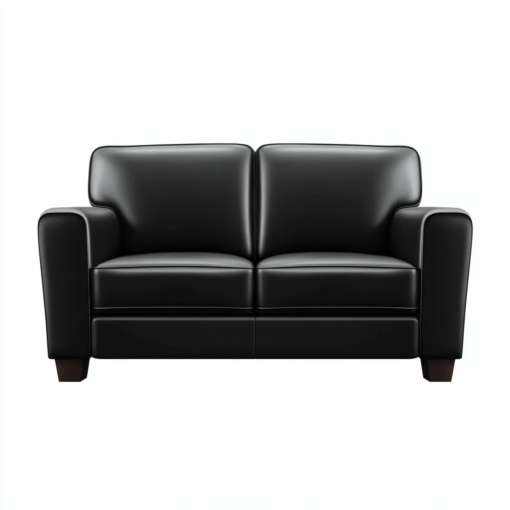 Canapé 2 places cuir véritable 165x90x85 cm noir - assise confortable - design moderne-Bambooupio