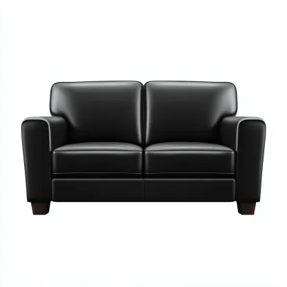 Canapé 2 places cuir véritable 165x90x85 cm noir - assise confortable - design moderne-Bambooupio