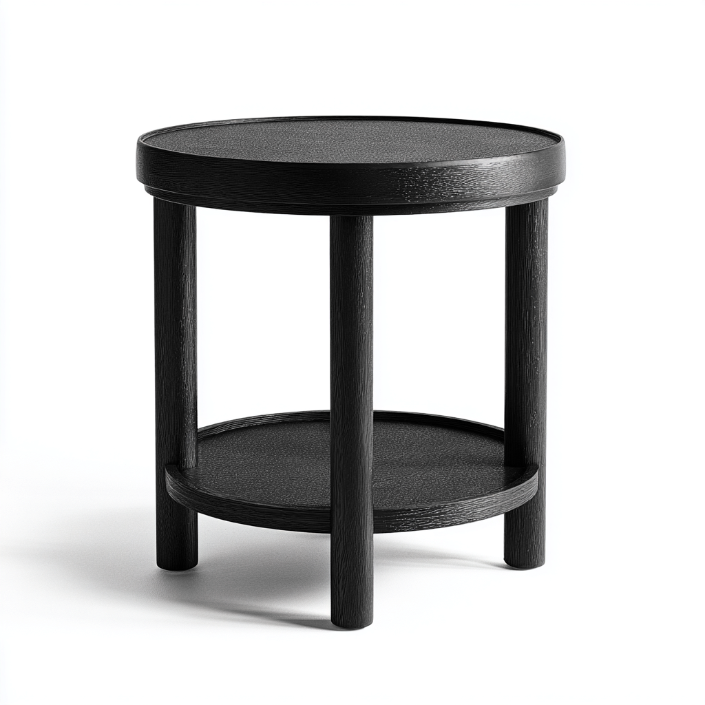 Table de jardin en bois 45x45x50 cm noir pour extérieur - design moderne-Bambooupio
