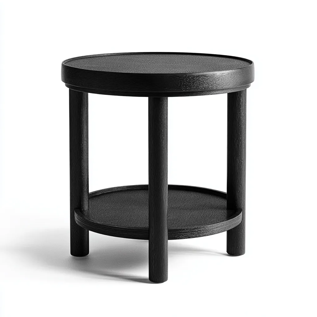 Table de jardin en bois 45x45x50 cm noir pour extérieur - design moderne-Bambooupio