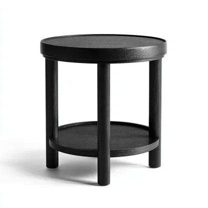 Table de jardin en bois 45x45x50 cm noir pour extérieur - design moderne-Bambooupio
