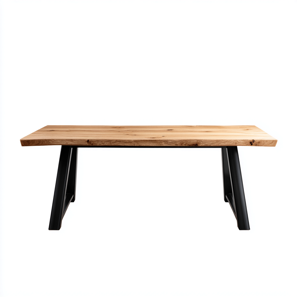 Bureau bois 160x70x75 cm - chêne-noir - bureau moderne à pieds métalliques-Bambooupio