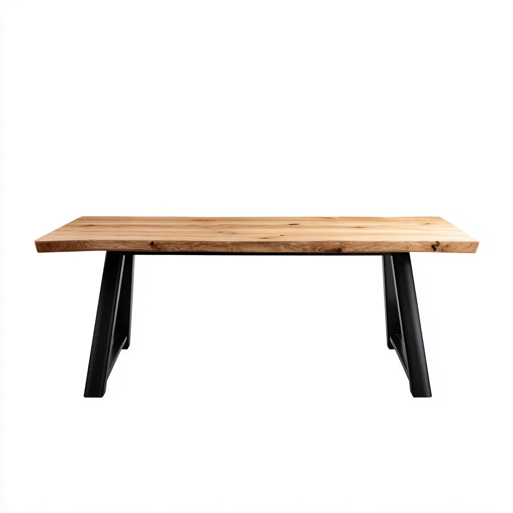 Bureau bois 160x70x75 cm - chêne-noir - bureau moderne à pieds métalliques-Bambooupio